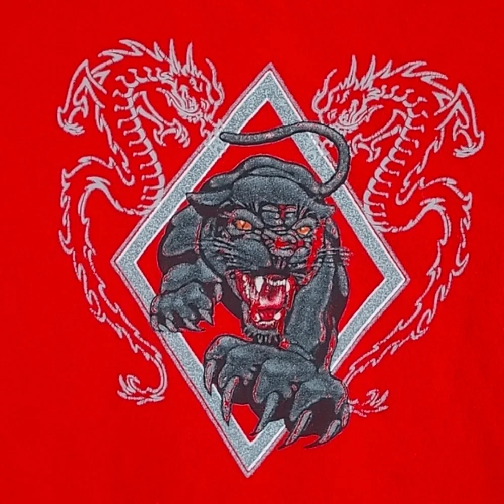 Vintage Y2K No Boundaries Chili Pepper Red Tattoo Jaguar Print Tee Tshirt Size S - Picture 4 of 15